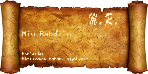 Miu Rabán névjegykártya